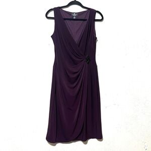 American Living‎ Purple Rushed Sleeveless Women's Dress Size 10